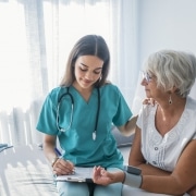 Nurse with patient