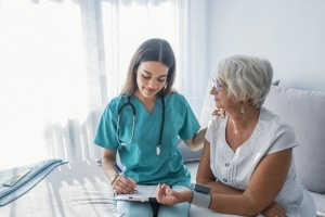 Nurse with patient