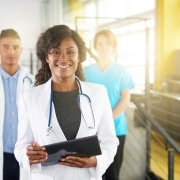 Smiling healthcare worker