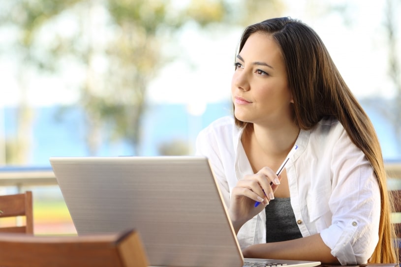 Woman on a laptop
