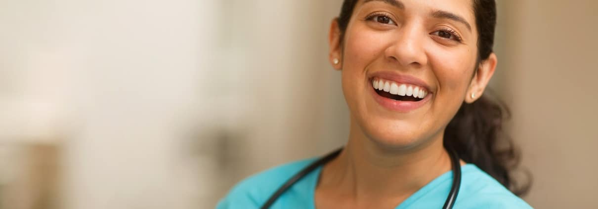 Smiling healthcare professional