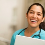 Smiling healthcare professional