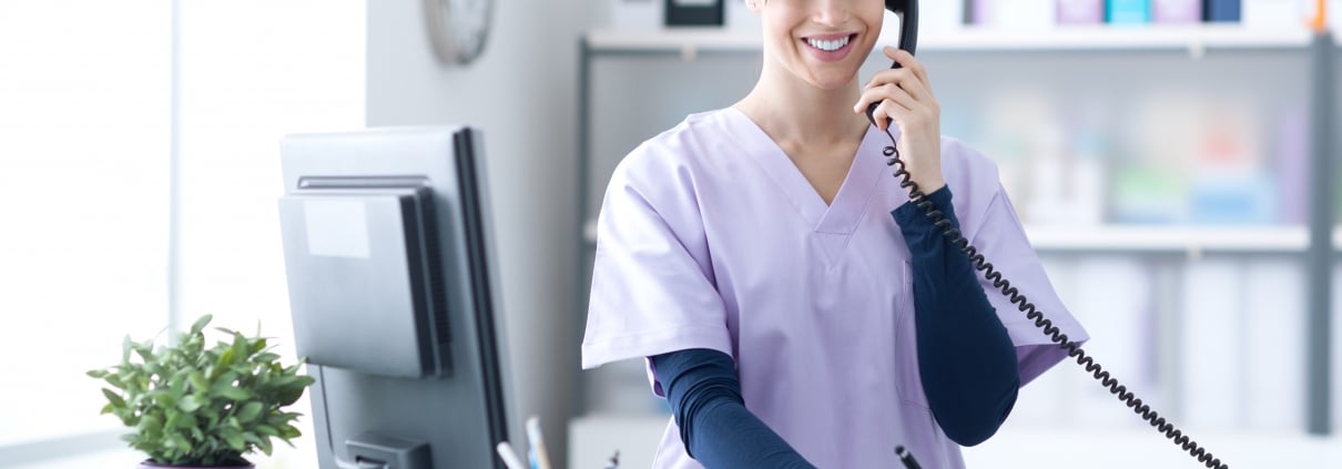 Medical professional on the phone