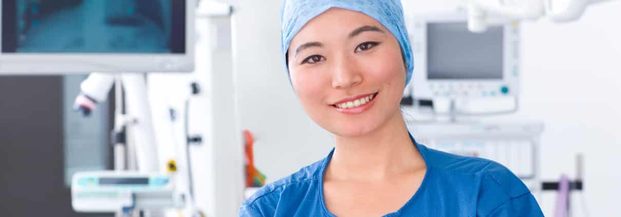 Smiling member of the surgical team