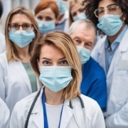 Group of doctors wearing face masks