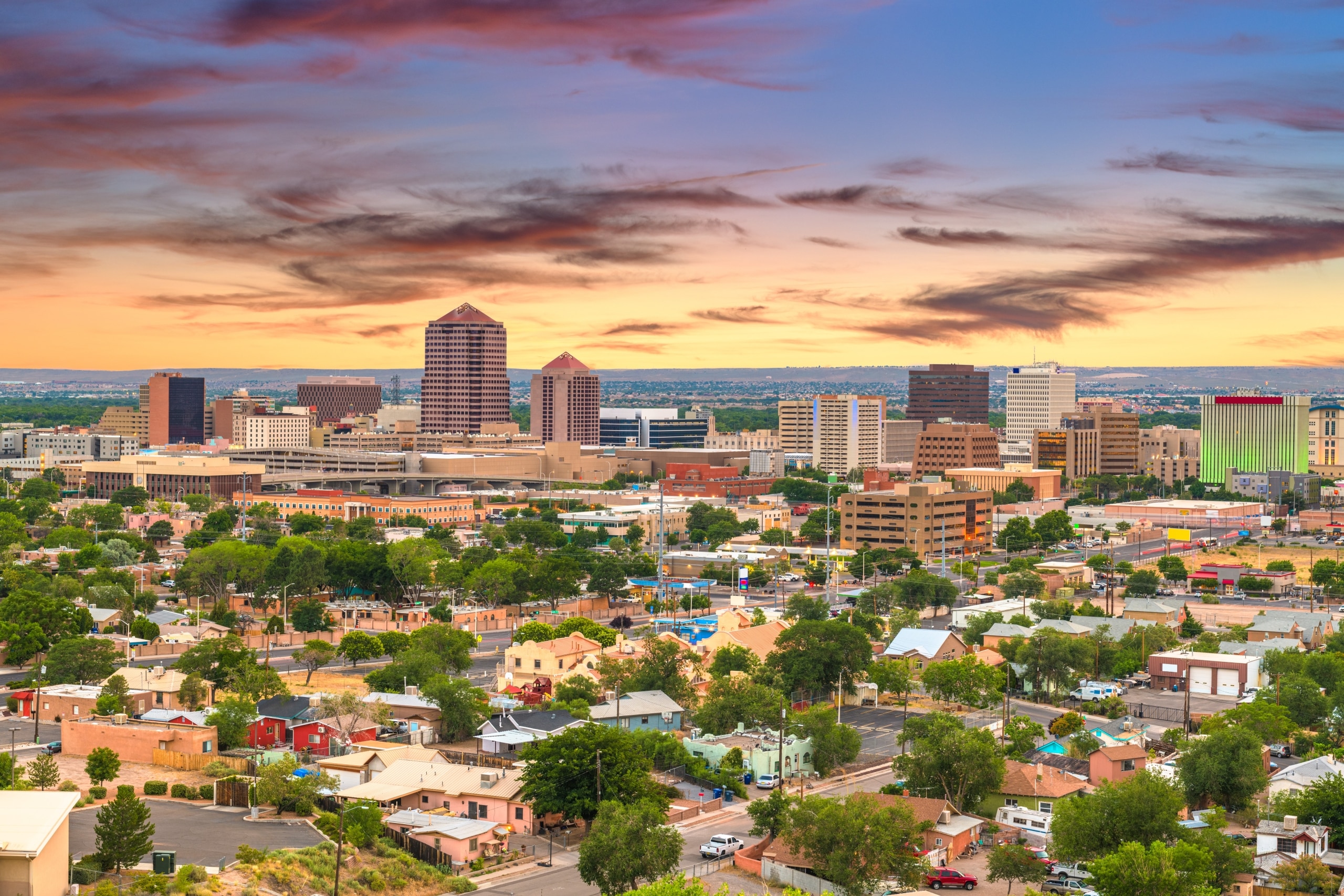 Aerial view of Albuquerque