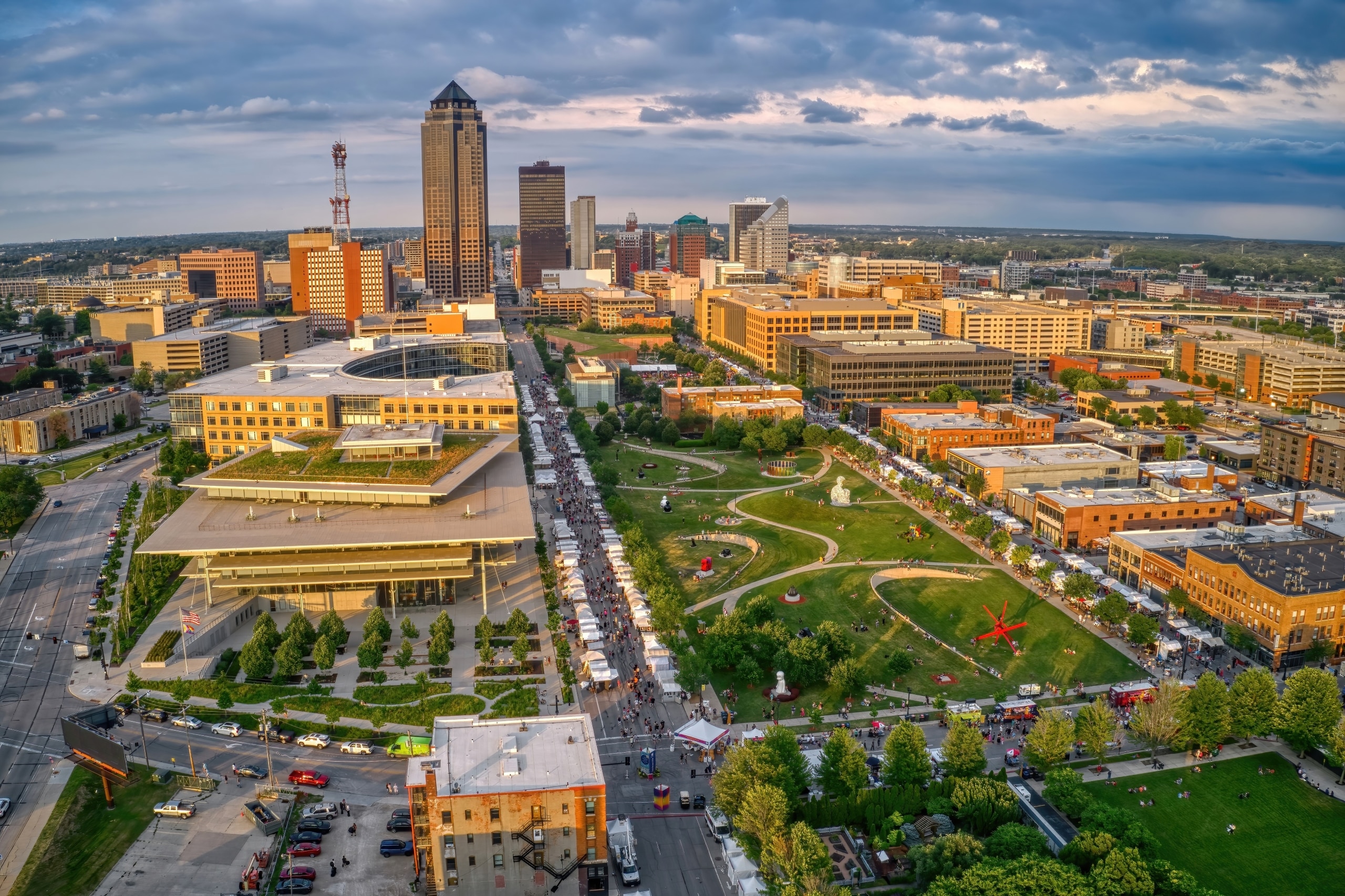 Aerial view of Des Moines