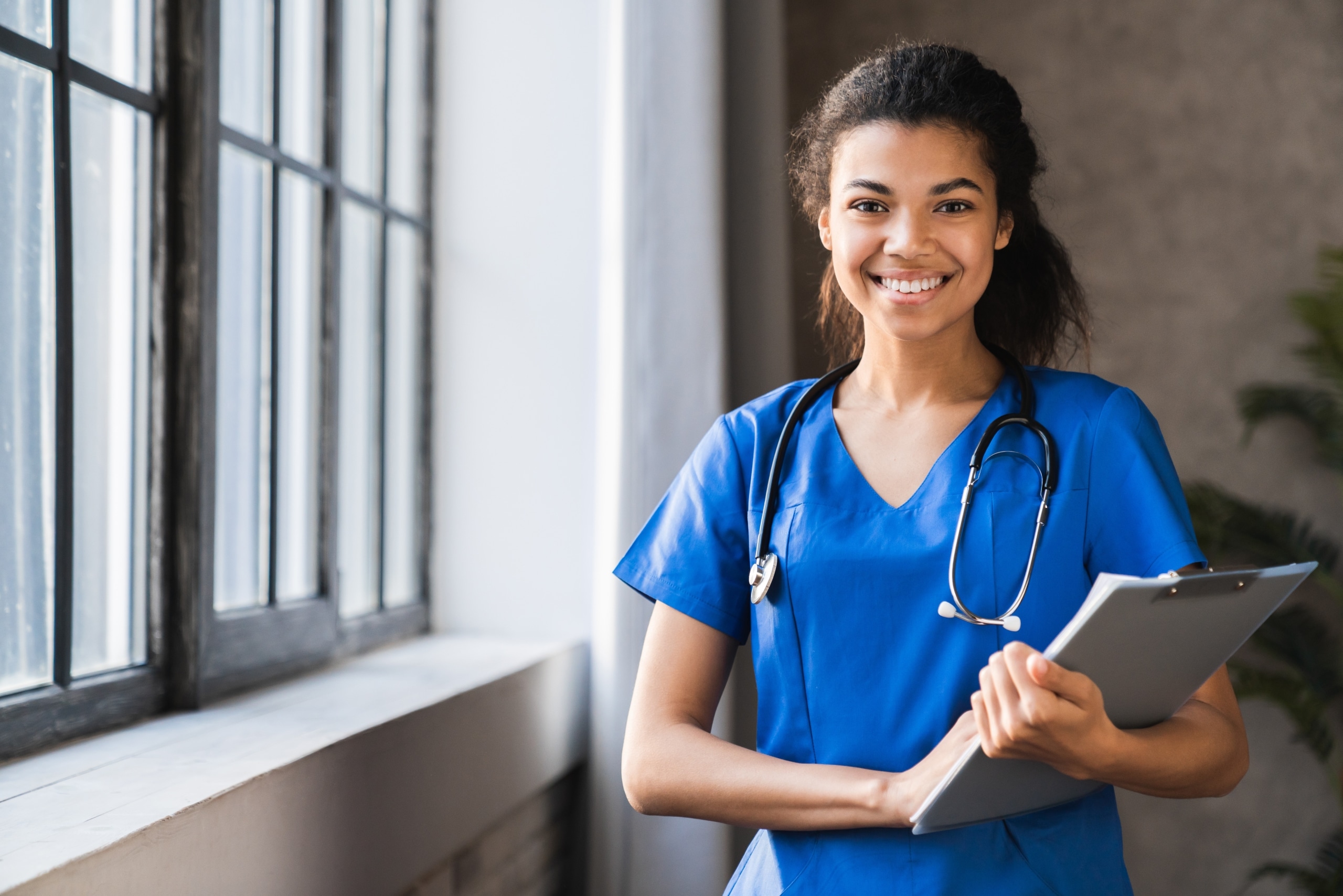 Smiling African-American nurse
