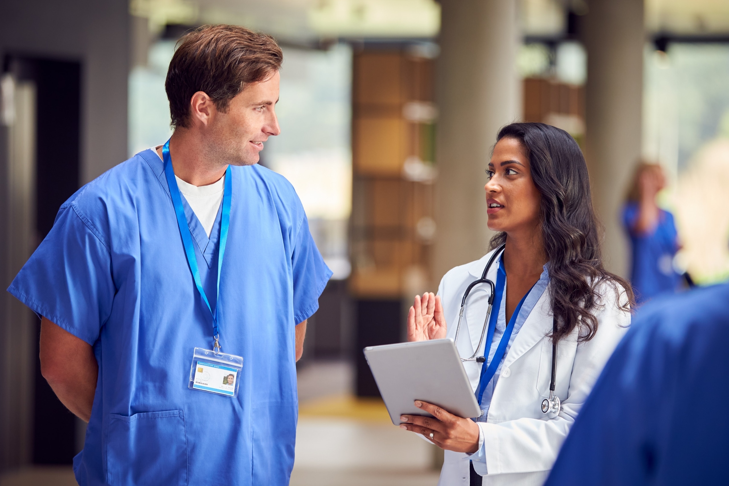 Two medical workers in a consultation