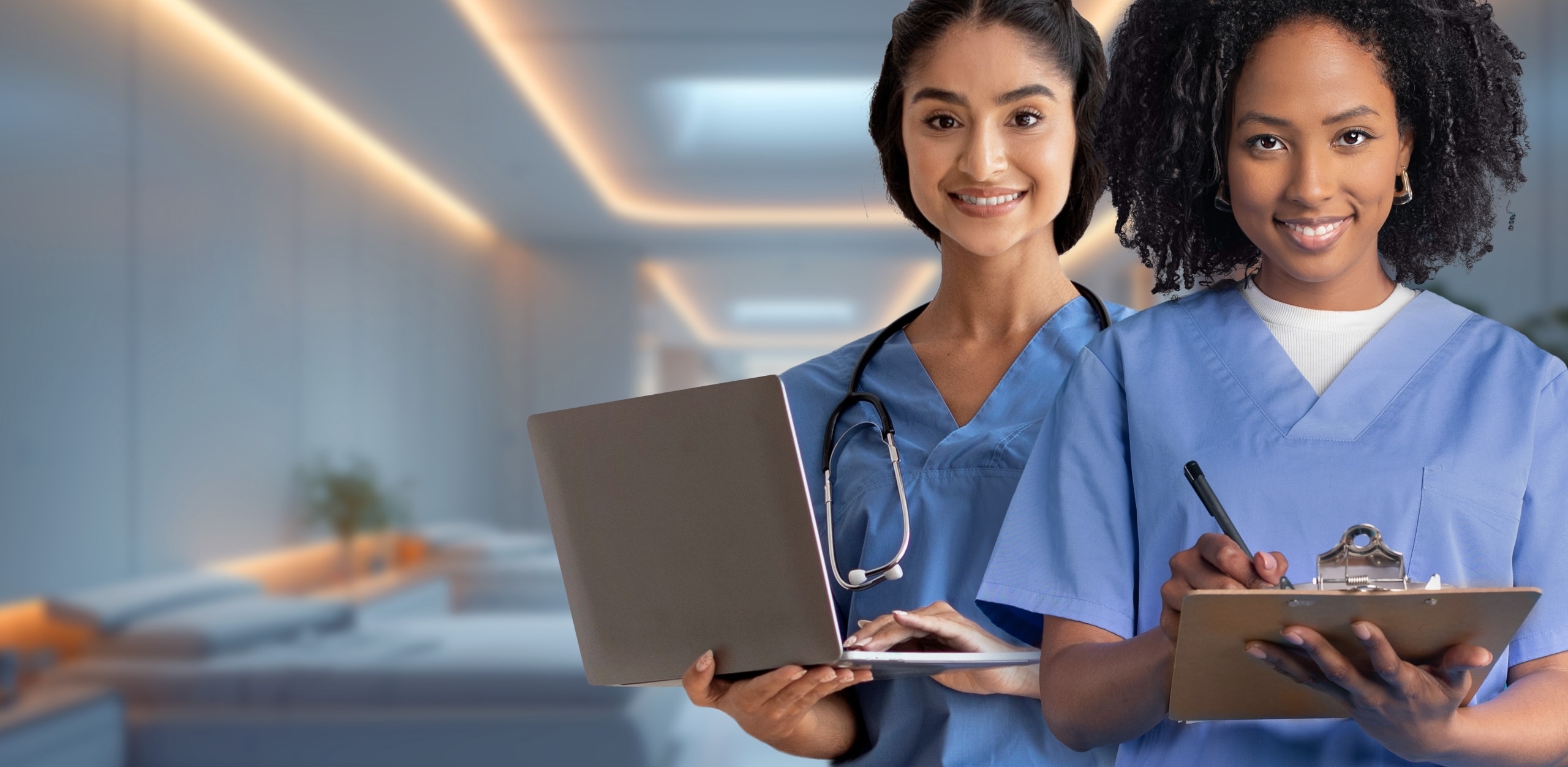 Two diverse female medical professionals